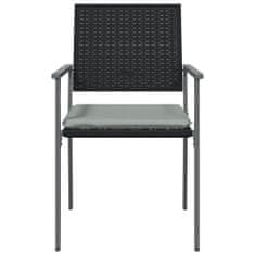 Petromila vidaXL Záhradné stoličky s vankúšmi 2ks čierne 54x62,5x89 cm polyratan