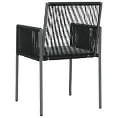 Petromila vidaXL Záhradné stoličky a vankúše 2ks čierne 54x60,5x83,5cm polyratan