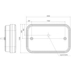 FRISTOM Světlo zadní FT-270 levé LED 12V s mlhovým světlem