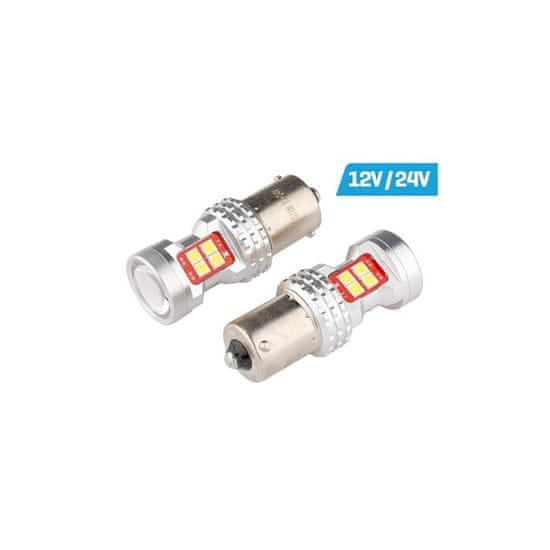 Carmotion 2ks LED 12V/24V 10W BA15s čirá CANBUS