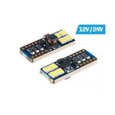 Carmotion 2ks LED 12V/24V 5W W2,1x9,5d čirá CANBUS