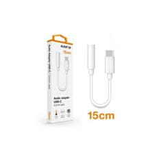 Aligator Audio adaptér USB-C vidl. / 3,5mm Jack, 15cm, bílý