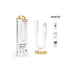 Aligator Audio adaptér Lightning / 3,5mm Jack, 15cm, bílý