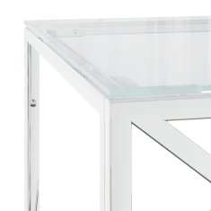 Vidaxl Konferenčný stolík 110x45x45 cm nehrdzavejúca oceľ a sklo