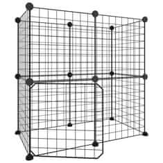 Vidaxl 12-panelová klietka pre domáce zvieratá čierna 35x35 cm oceľ