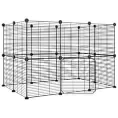 Vidaxl 20-panelová klietka pre domáce zvieratá čierna 35x35 cm oceľ