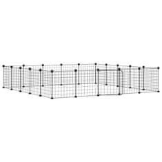 Vidaxl 20-panelová klietka pre domáce zvieratá čierna 35x35 cm oceľ