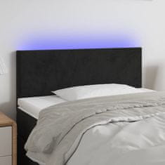 Vidaxl Čelo postele s LED čierne 80x5x78/88 cm zamat