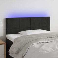 Vidaxl Čelo postele s LED čierne 80x5x78/88 cm zamat