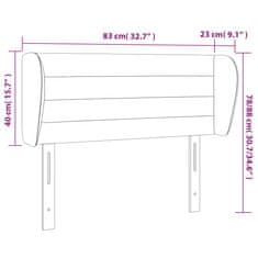 Vidaxl Čelo postele so záhybmi tmavomodrá 83x23x78/88 cm zamat