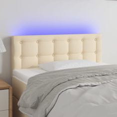 Vidaxl Čelo postele s LED krémové 100x5x78/88 cm látka