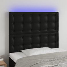 Vidaxl Čelo postele s LED čierne 90x5x118/128 cm umelá koža