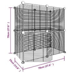 Vidaxl 12-panelová klietka pre domáce zvieratá čierna 35x35 cm oceľ
