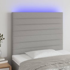 Vidaxl Čelo postele s LED bledosivé 90x5x118/128 cm látka