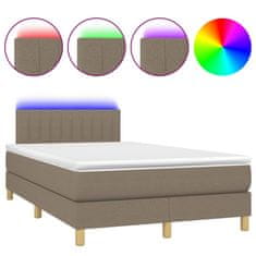 Petromila vidaXL Boxspring posteľ s matracom a LED sivohnedá 120x190 cm látka