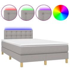 Petromila vidaXL Boxspring posteľ s matracom a LED, svetlosivá 120x190 cm, látka