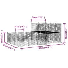 Vidaxl 36-panelová klietka pre domáce zvieratá čierna 35x35 cm oceľ