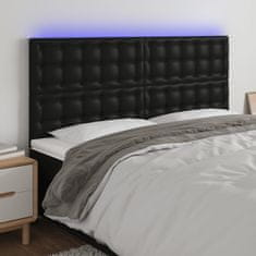 Vidaxl Čelo postele s LED čierne 180x5x118/128 cm umelá koža