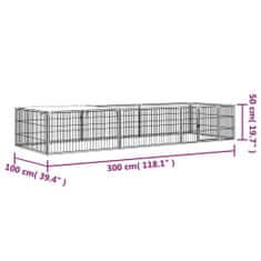 Vidaxl Ohrádka pre psov 8 panelov čierna 100x50 cm práškovaná oceľ