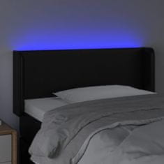 Vidaxl Čelo postele s LED čierne 93x16x78/88 cm umelá koža