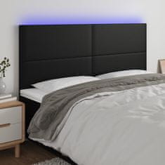 Vidaxl Čelo postele s LED čierne 160x5x118/128 cm umelá koža