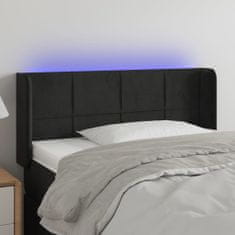 Vidaxl Čelo postele s LED čierne 83x16x78/88 cm zamat