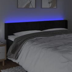 Vidaxl Čelo postele s LED čierne 163x16x78/88 cm zamat