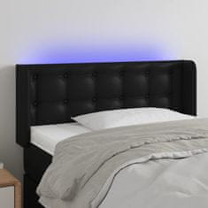 Vidaxl Čelo postele s LED čierne 103x16x78/88 cm umelá koža