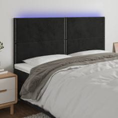 Vidaxl Čelo postele s LED čierne 180x5x118/128 cm zamat