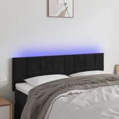 Vidaxl Čelo postele s LED čierne 144x5x78/88 cm zamat