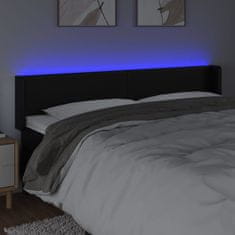 Vidaxl Čelo postele s LED čierne 163x16x78/88 cm umelá koža