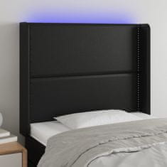 Vidaxl Čelo postele s LED čierne 103x16x118/128 cm umelá koža