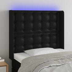 Vidaxl Čelo postele s LED čierne 83x16x118/128 cm umelá koža