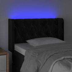 Vidaxl Čelo postele s LED čierne 83x16x78/88 cm zamat