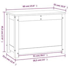 Vidaxl Úložný box medovo-hnedý 60x32x45,5 cm masívna borovica