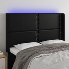 Vidaxl Čelo postele s LED čierne 147x16x118/128 cm umelá koža