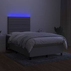 Petromila vidaXL Boxspring posteľ s matracom a LED, svetlosivá 120x190 cm, látka