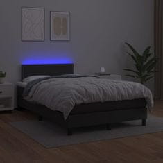 Petromila vidaXL Boxspring posteľ s matracom a LED, čierna 120x190cm, umelá koža