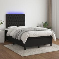 Petromila vidaXL Boxspring posteľ s matracom a LED, čierna 120x190 cm, látka