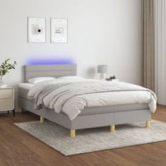 Petromila vidaXL Boxspring posteľ s matracom a LED, svetlosivá 120x190 cm, látka