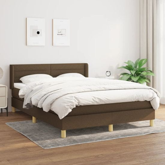 Petromila vidaXL Boxspring posteľ s matracom tmavohnedá 140x190 cm látka