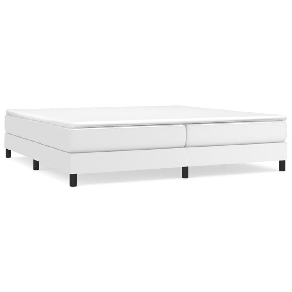 Vidaxl Rám na boxspring posteľ, biely 200x200 cm, umelá koža