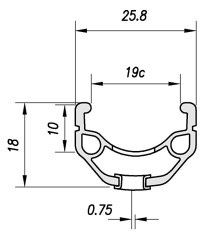 Mach1 ráfik 26&quot; 210 V-brake 36dier/1nit čierny