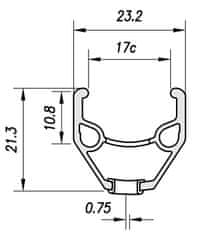 Mach1 ráfik 24&quot; MX Junior V-brake 36dier/čierny