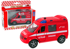 Lean-toys Kovové auto Van Fire Brigade Poľské slová HKG091