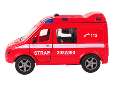 Lean-toys Kovové auto Van Fire Brigade Poľské slová HKG091