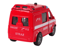 Lean-toys Kovové auto Van Fire Brigade Poľské slová HKG091