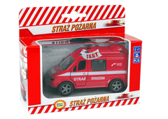 Lean-toys Kovové auto Van Fire Brigade Poľské slová HKG091