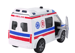 Lean-toys Kovová sanitka Van Ambulance Alarm Sirény HKG089