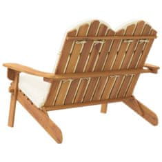 Vidaxl Adirondack Záhradná lavička s vankúšmi 126 cm masívna akácia